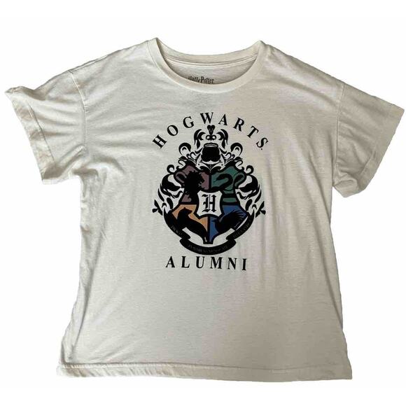 Harry Potter Hogwarts Alumni Womens T-Shirt 2XL Plus Crest Goth Wizard Gothic - Picture 1 of 6